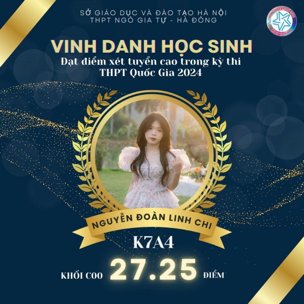 VINH DANH HỌC SINH ĐIỂM CAO TRONG KÌ THI THPT QUỐC GIA 2024 VINH DANH HỌC SINH ĐIỂM CAO TRONG KÌ THI THPT QUỐC GIA 2024